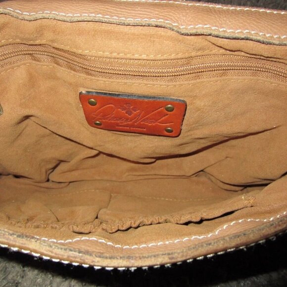 PATRICIA NASH-Montov-Distressed Studded Tan Leather Xbody Messenger-Excellent - Picture 6 of 6